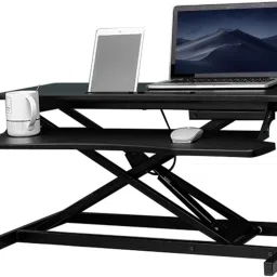 Height Adjustable Standing Table Computer Lifting Desk 91 X 55 X 17 cm (Black) Solid Wood Computer Desk-6