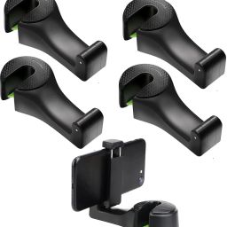 CarSeat Headrest BackHook with Phone Holder Universal and Adjustable (Pack of 4) Car Side Seat Catcher-22