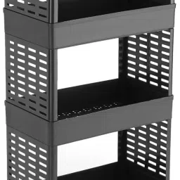 Fruit & Vegetable 4 Layer Stand Kitchen Trolley Plastic Plastic Kitchen Trolley-24