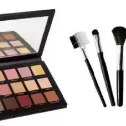 Professional Rose Gold Eyeshadow Palette With 5 Pc Makeup Brush , kajal-image-4