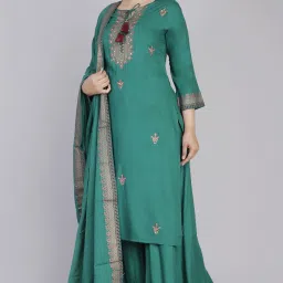 Women Viscose Rayon Kurta Palazzo Dupatta Set-picture-26