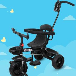 BABY TRYCYCLE FOR KIDS WITH SITTING GUARDRAIL AND PARENT HANDLE SUPPORT|| AP ST03 BLACK 003 Tricycle-image-10
