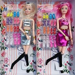 Fashion Doll with Dresses and Cute Doll Accessories Wardrobe Doll, Pack of 2-image-10
