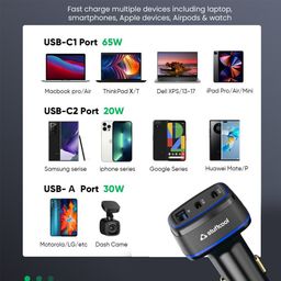 stuffcool Ultimus 115W Type A & Type C 3-Port Fast Charger (Adapter Only, Auto Detect IC, Black) image 5