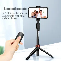 BOPUD Bluetooth Extendable Selfie Stick with Wireless Remote Bluetooth tripod stand Tripod, Monopod, Tripod Kit image 2
