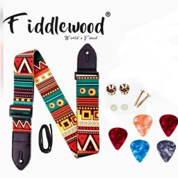 COMBO OF GUITAR BELT + 5 PLECTRUMS + 2 METAL STRAP LOCKS FOR BELT STRAP Cotton Strap-picture-17