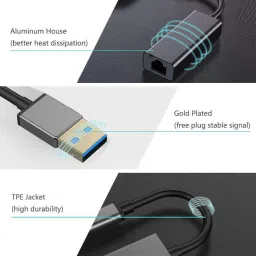 BKC USB 3.0 to Gigabit Ethernet Adapter Ultra Fast 1000 Mbps LAN Network for Windows Lan Adapter image 3