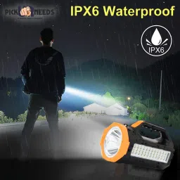 pick ur needs Rechargeable Bright Led Torch Light Laser Long Range High Power Search Light Kisan Rechargable with 36 Led Side Emergency Lights 8 hrs Torch Emergency Light image 4