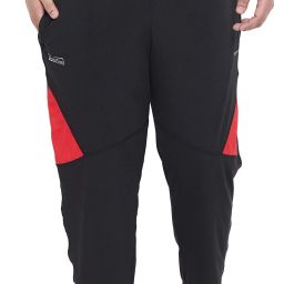 Men Colorblock Black Track Pants-image-10