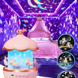 Cabin Star Projector Night Light with 72 Light Modes & 6 Films Starry Projector Night Lamp-9