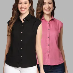 Women Regular Fit Solid Casual Shirt-image-10