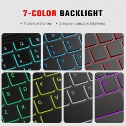 Proelite Bluetooth TouchPad Keyboard Upto 11.5 inch Built-in 7-Colors Backlit Bluetooth Standard Tablet Keyboard Compatible with Tablet image 2