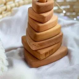 Natural Wooden Montessori Inspired Baby Ring Stacking Toy for Toddlers(triangle)-image-16