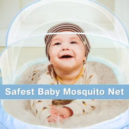 lifekrafts Nylon Infants Baby Folding Crib Mosquito Net BLUE Color Crib net Big Size Mosquito Net image 5