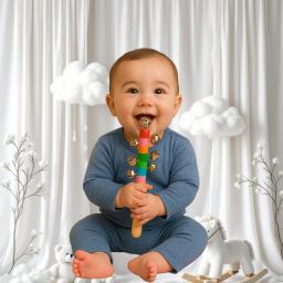 joy tone infant play fun gentle color Rattle-image-95