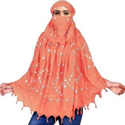 Printed Rayon Women Orange Scarf-image-77