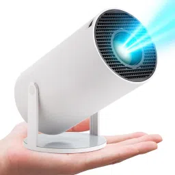 Punnkk HY300 Pro Smart,4K HD Wifi6 BT5, Android12, 180Degree Rotation Auto Keystone (4500 lm / 1 Speaker / Wireless / Remote Controller) Portable Projector-0