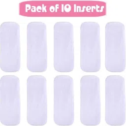 Reusable -Washable Microfiber 5 layer White Inserts Liners - Babies-pack of 10-6