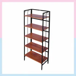 5 Layer Multipurpose Rack|Storage Organizer|Cabinet Shelves for Home|Office Engineered Wood Open Book Shelf-image-21