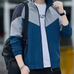 Men Colorblock Casual Jacket-image-73