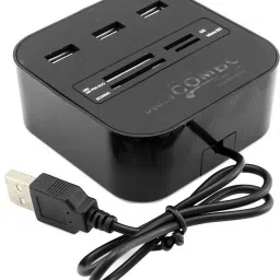 BhalTech 3 Ports USB 2.0 HUB Multi 3 Ports USB 2.0 HUB Multi-Card Reader for Sd/mmc/m2/ms Mp-All in One USB Hub image 2