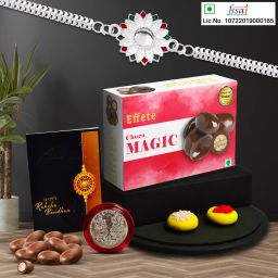 Rakhi Combo for Brother with Chocolate Magic(32-GM)Rakhi Gift | Y22K1_A4_CM32 Assorted Gift Box-image-107