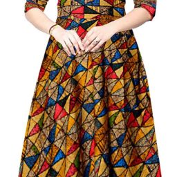 Printed Rayon Blend Stitched Flared/A-line Gown-image-40