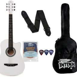 INT-38C-WH Acoustic Guitar Linden Wood Rosewood Right Hand Orientation-9