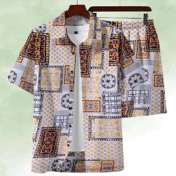 Men Top & Shorts Set Multicolor Printed-image-121