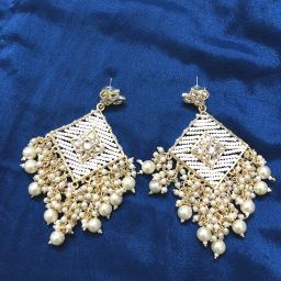 Latest Stylish Gold Tone Pearls Wedding Collection Earrings Alloy Drops & Danglers-image-45