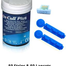 MICROSIDD Oncall Plus Combo with Codechip and 50 Lancets 50 Glucometer Strips-24