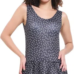 One Piece Printed Swimming Costume Swimsuit For Women With Pad Printed Women Swim-dress Black Swimsuit-image-78