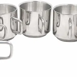 Pack of 6 Stainless Steel HIGH QUALITY superior Stainless Steel Double Walled Tea Cup Set (150 ml) X 6PCS-image-71