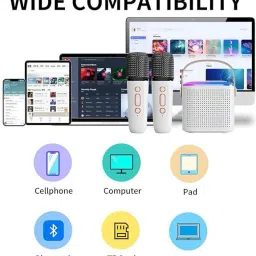 Orelius Fire Along Fun Kids' Karaoke Machine with Wireless Microphone Bluetooth Speaker 20 W Bluetooth Party Speaker image 3