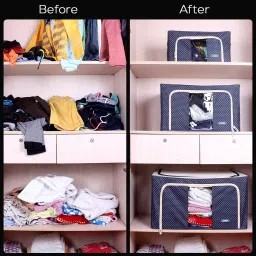 E Solutions WARDROBE ORGANISER/STORAGE BOX-203 (24LITERS) Poly-canvas Laundry Bag-picture-25