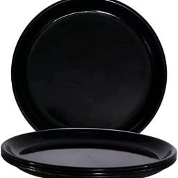 Round Glossy Plain Black Designed (27'cm) Lunch Dinner Plates (Pack of 2 Dinner Plate-image-28