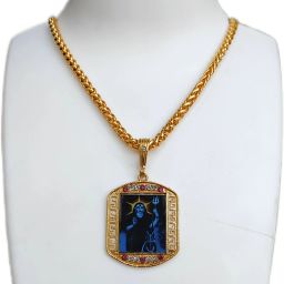 Masani Meldi ma pandent with New Rope Chain for mens and boys Gold-plated Alloy Pendant Set-image-2