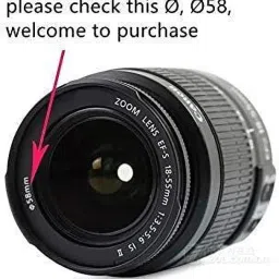 SUPERNIC 58mm Front Lens Cap with String Thread for 58 mm Lens 5d/650d/ 1100d/ 600d/700d/1200d/1300d with 18-55mm & 55-250mm Lens (Blank 58mm Lens Cap) with Microfiber ClothLens Cap image 3
