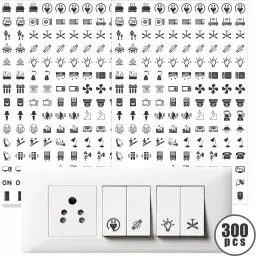 1.5 cm Transparent Switch ID Stickers for Switch Boards, 52 Designs, Self Adhesive Sticker-image-82