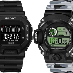 Men's Sport Digital Watch with LED Display & Chronograph Digital Watch - For Men 2_DW1-Blk-Blk & DW2-Blk-Wht-image-82