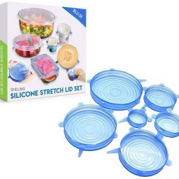 Microwave Safe Silicone Stretch 2.6 inch, 3.8 inch, 4.5 inch, 5.7 inch, 6.8 inch, 8.3 inch Lid Set, Pack of 6-image-3