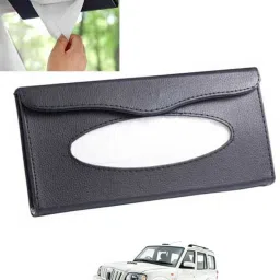 Black Car Tissue Holder Rectangle Leatherite/Include Tissue/Save Space-199 Vehicle Tissue Dispenser-image-30