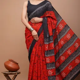 Printed Ikkat Pure Cotton Saree-24