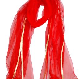 Net Embellished Red Women Dupatta-image-6