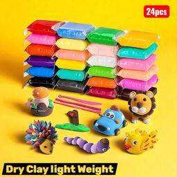 Air Dry Clay for Kids Ultra Light Modelling Bouncing Clay with Tools 24Pcs-image-26