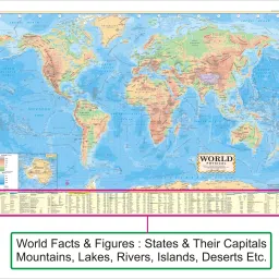 ncp INDIAN CONSTITUTION , INDIA & WORLD (POLITICAL & PHYSICAL MAP) : PACK OF 5 MAPS : EACH SIZE 28" X 40" INCH ( 70 X 100 CMS ) : PAPER PRINT Paper Print image 5