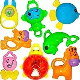 Rattle Teether for Born Babies, Toy for Babies, Non-Toxic Pack of 8 Teether-picture-17