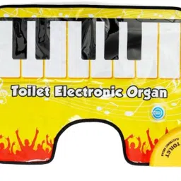 Potty Piano Song Book Hilarious Bathroom Entertainment Makes Great Gag All Ages Upgrade Potty Piano Sounding Bathroom Rug, U-Shaped Toilet Rug Bathroom Fun Toe Analog Portable Keyboard-image-13