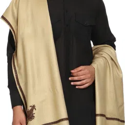 Kashmiri queen Wool Self Design Men, Women Shawl-image-7