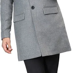honnete Acrylic Polyester Solid Coat For Men-picture-1